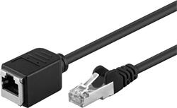 PremiumCord prodlužovací patch kabel FTP cat5E samec/samice RJ45-RJ45, délka 1,5m, černá