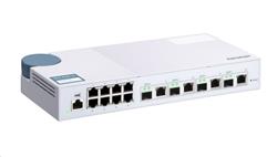 QNAP managovatelný switch QSW-M408-4C (12 portu: 8x Gigabit port + 4x 10G SFP+ / 10GbE kombo porty)