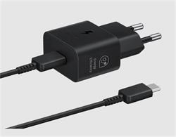 Samsung napájací adaptér s rýchlonabíjaním (25W), s káblom v balení, čierny