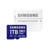 Samsung paměťová karta 1TB PRO Plus micro SDXC CL10 U3 (č/z: až 180/až 130MB/s) + SD adaptér