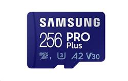Samsung paměťová karta 256GB PRO Plus micro SDXC V3 TLC U3 (čtení/zápis: 160/120MB/s) + SD adaptér