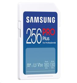 Samsung paměťová karta 256GB PRO Plus SDXC CL10 U3 V30 (č/z: až 180/až 130MB/s)