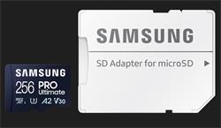 Samsung paměťová karta 256GB PRO Ultimate CL10 Micro SDXC Grade 3 (č/z: až 200/130MBs) + SD Adaptér