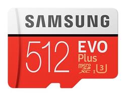 Samsung pametová karta 512GB EVO Plus micro SDXC UHS-I U1 Class 10 (ctení/zápis: 100/90MB/s) + SD adaptér