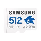 Samsung paměťová karta 512GB PRO Plus Sonic the Hedgedog micro SDXC U3 (č/z: až 180/až 130MB/s) + SD adaptér