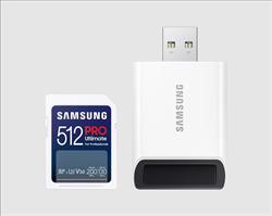 Samsung paměťová karta 512GB PRO ULTIMATE SDXC CL10 U3 V30 (č/z: až 200/130MB/s) + USB adaptér