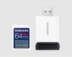 Samsung paměťová karta 64GB PRO ULTIMATE SDXC CL10 U3 V30 (č/z: až 200/130MB/s) + USB adaptér