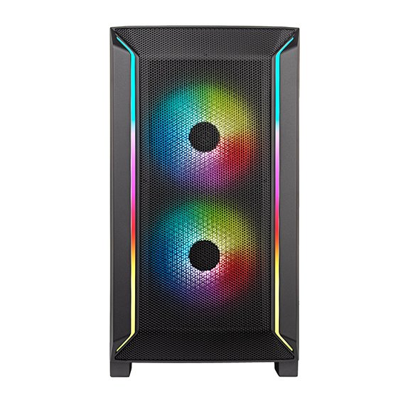 SilverStone FARA 312Z - Micro-ATX skříň, 2x RGB větráky v balení, podpora až 280mm radiátoru, tvrzené sklo, černý
