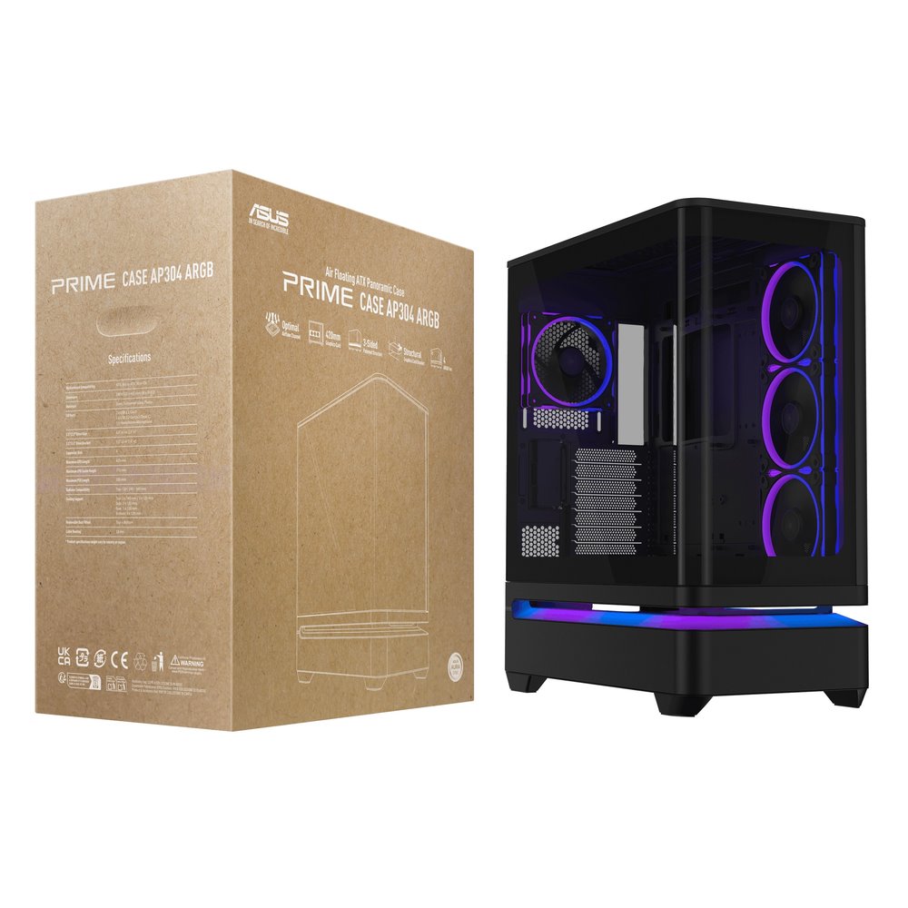 Skříň ASUS Prime AP304 TG ARGB, Black