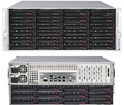 SUPERMICRO 4U SuperStorage Serv. 1xLGA2011-3, 8xDIMM 6Gb/s SAS/SATA 36xHS HDD (exp.24front+12rear), LSI3008,2x1280W,IPMI