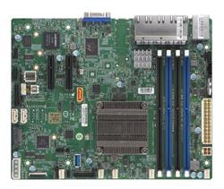 SUPERMICRO Flex-ATX MB Atom C3558 (4-core), 4x DDR4 ECC DIMM, 2xSATA, 1x PCI-E 3.0 x8, 8x 1GbE LAN, IPMI