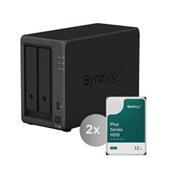 Synology DiskStation DS723+, 2-bay NAS, včetně 2ks HDD 12TB (HAT3300-12T), CPU R1600, RAM 2GB, 2x GLAN, 1x eSATA