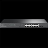 TP-LINK "JetStream™ 18-Port Gigabit Smart Switch with 16-Port PoE+ PORT: 16× Gigabit RJ45 Ports, 2× Gigabit SFP SlotsS