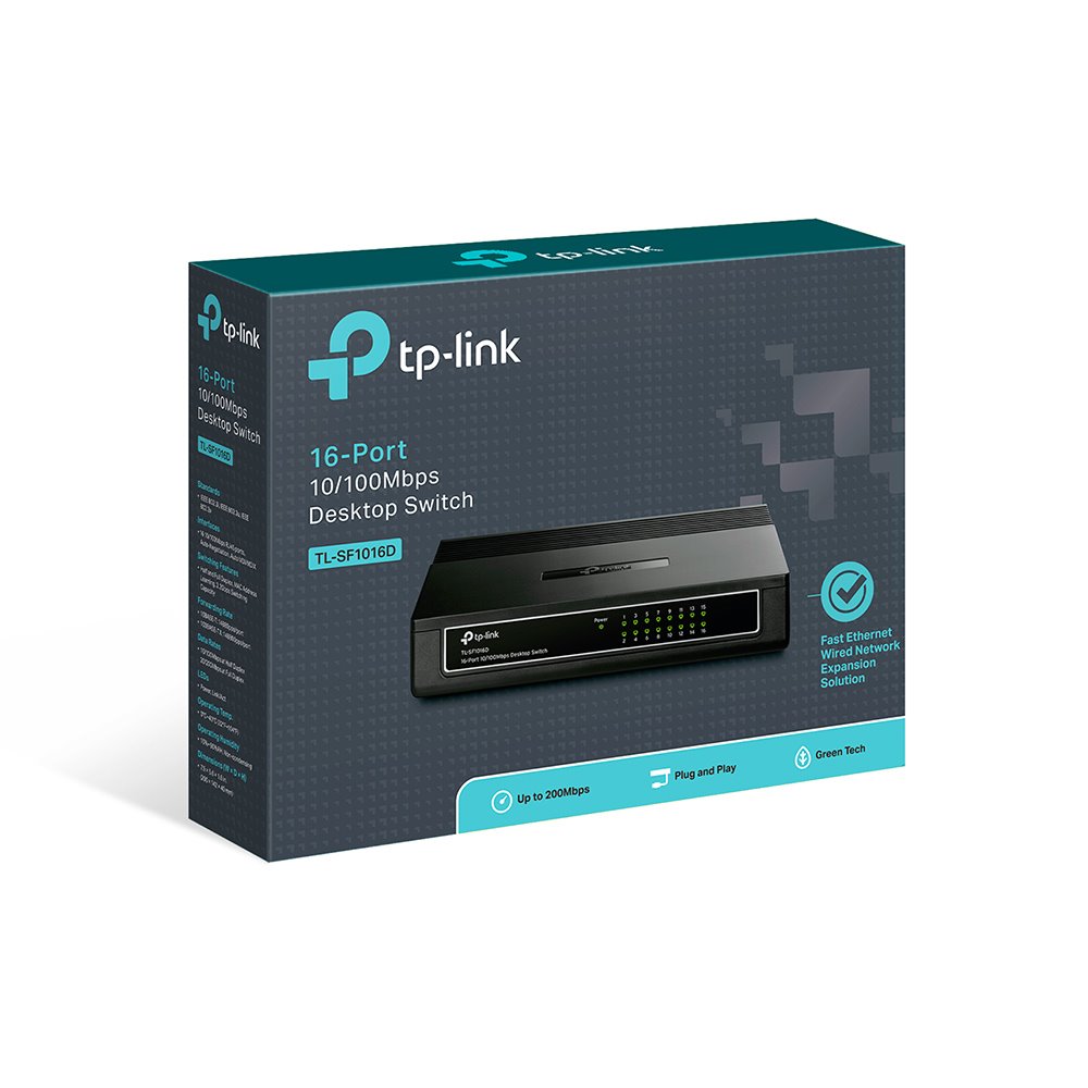 TP-link TL-SF1016D Switch 16x 10/100M, plastový, Desktop/Rack