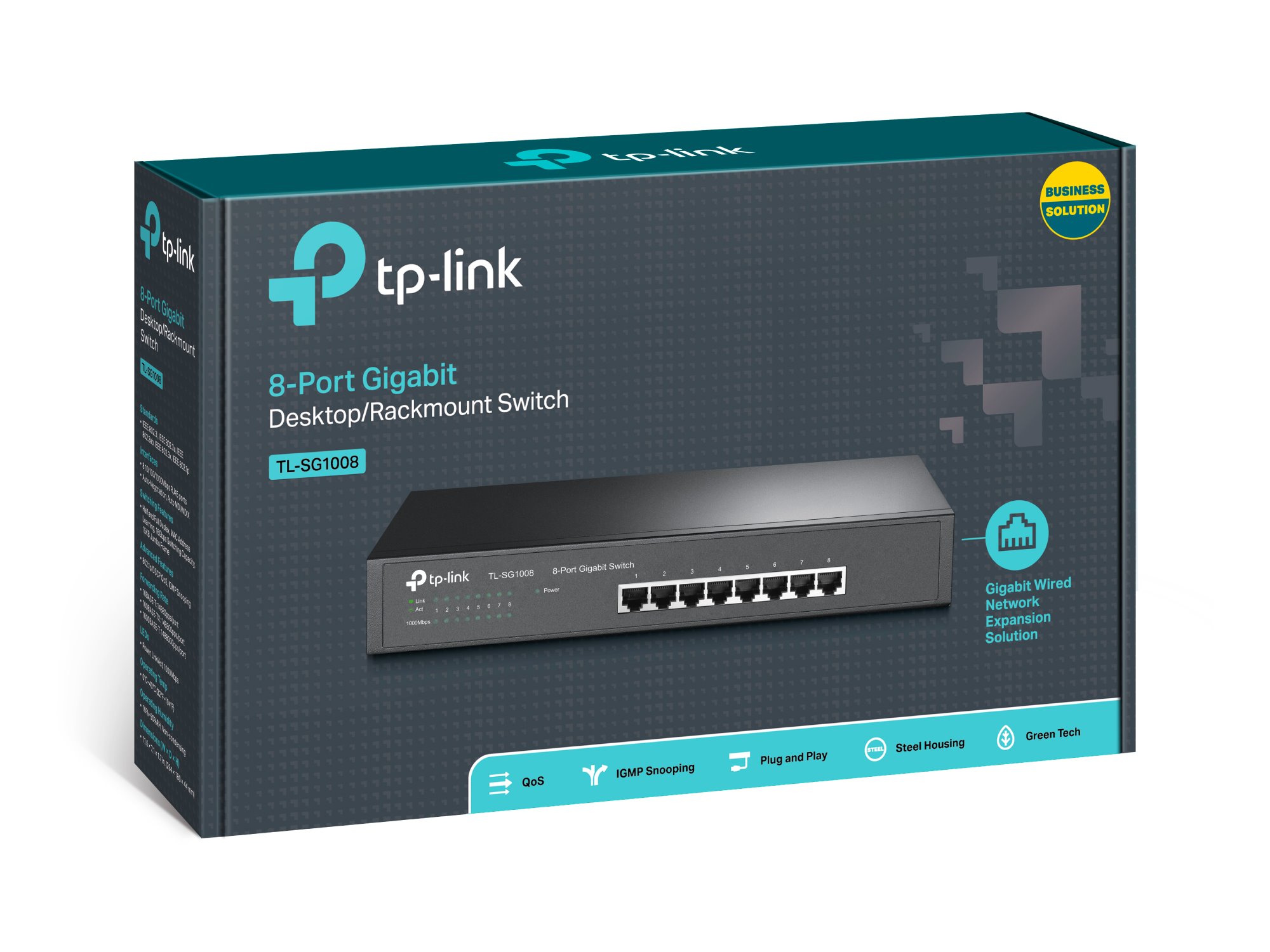 TP-link TL-SG1008 Switch 8G, kovový, Desktop/Rack