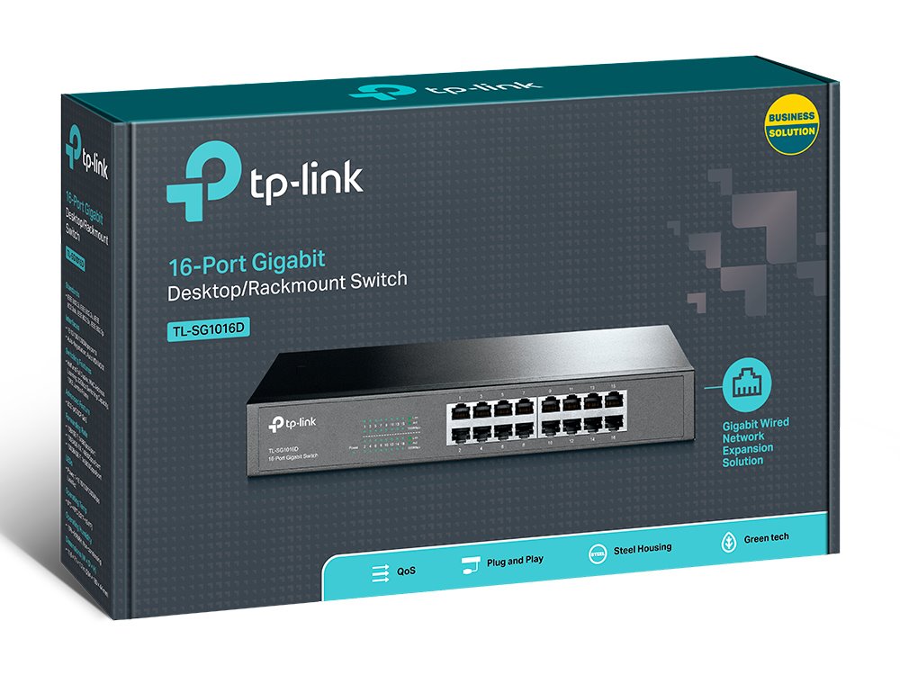TP-link TL-SG1016D Switch 16G, kovový, Desktop/Rack