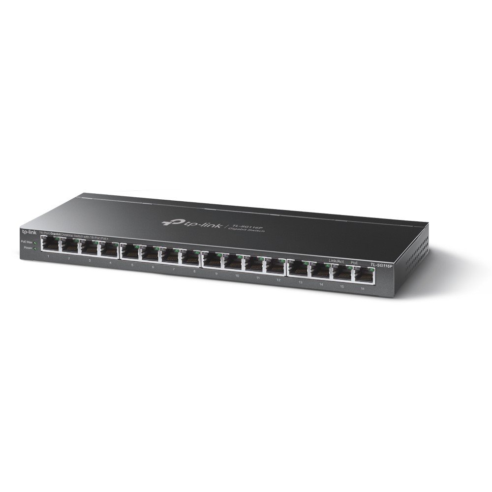 TP-link TL-SG116P Switch 16G, 16x PoE+ (120W), Unmanaged, Desktop