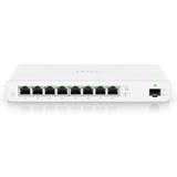 Ubiquiti Router UISP-R, 8x Gbit RJ45, 1x SFP port, 8x PoE výstup, PoE budget 110W, fanless, bílý