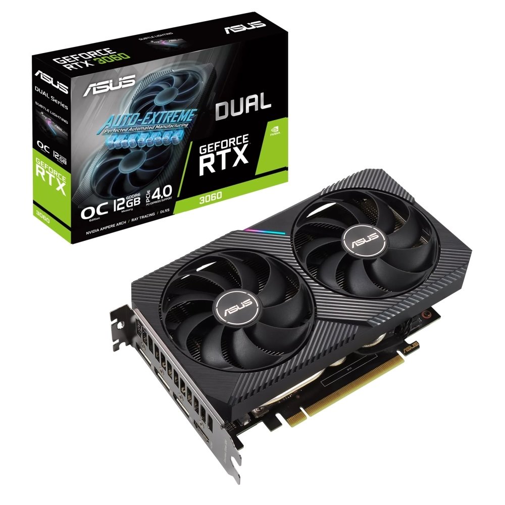VGA ASUS Dual GeForce RTX 3060 V2 12GB GDDR6 OC