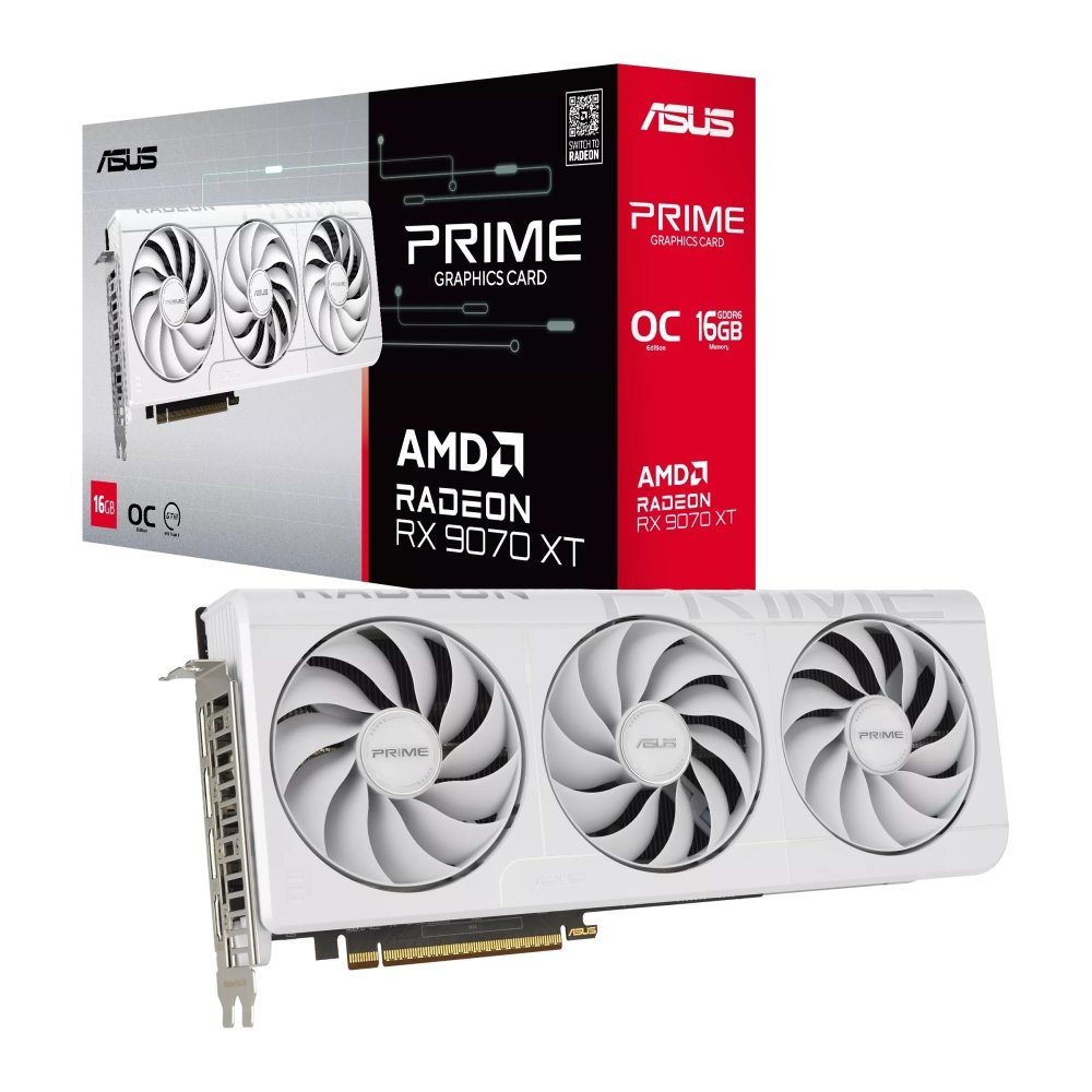 VGA ASUS Prime Radeon RX 9070 XT White OC 16GB GDDR6