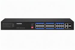 Vivotek AW-FGT-180P-250 Switch, 16× FE PoE + 2× GE Combo, 802.3af/at, PoE 250W, až 250 m, nemanagovaný