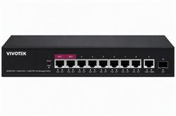 Vivotek AW-GEL-105A-110 Lite Switch, 8× GE PoE + GE + SFP, af/at/bt, PoE 110W, VLAN, dosah 250 m, managed