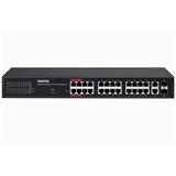 Vivotek AW-GEL-285A-380 Lite Switch, 24× GE PoE + 2× GE + 2× SFP, af/at/bt, PoE 380W, dosah 250 m, managed