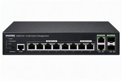 Vivotek AW-GEV-108A-130 Switch, 8× GE PoE + 2× GE/SFP Combo, 802.3af/at, PoE 130W, managed