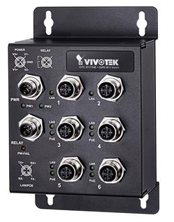 Vivotek AW-IHT-0602 průmyslový PoE Switch, 4× FE M12 PoE + 2× FE M12, af/at, 120 W, -40 až 75 °C
