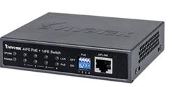 VIVOTEK switch 4xRJ45 10/100 s PoE (802.3af/at, PoE budget 120W), 1xRJ45 10/100