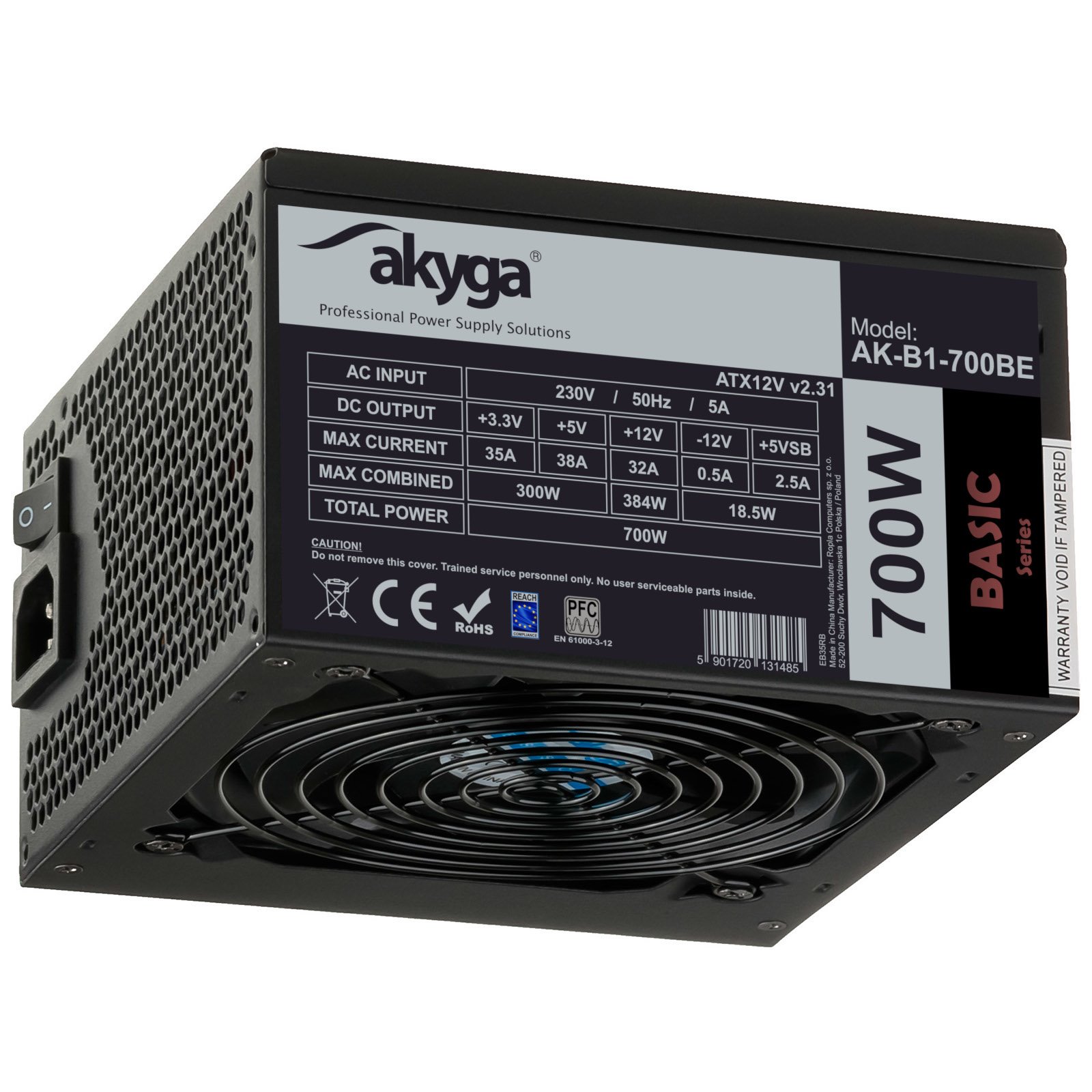 Akyga PC zdroj ATX/700W/ BLACK EDITION