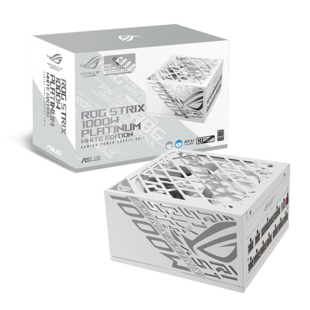 Zdroj Asus ROG Strix 1000W Platinum White ATX 3.1 - 1000W, 80+ Platinum, modular, ROG Equalizer, white