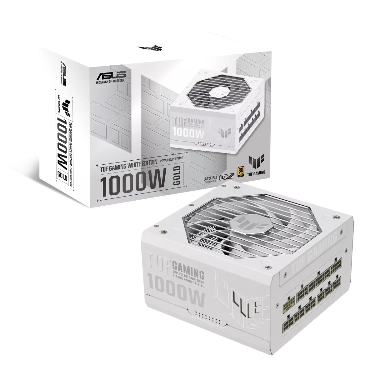 Zdroj ASUS TUF Gaming 1000W Gold White Edition ATX 3.1 - 1000W, 80+ Gold, modular