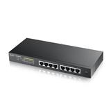 ZyXEL GS1900-8HP v3, 8-port GbE L2 PoE Smart Switch, 802.3at, desktop, fanless, 70 Watt