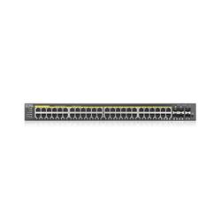 ZyXEL GS2220-50HP,EU region,48-port GbE L2 PoE Switch with GbE Uplink (1 year NCC Pro pack license bundled)