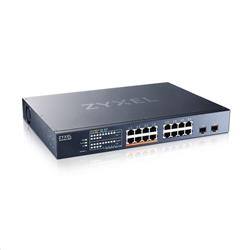 Zyxel XMG1915-18EP, 16-port 2.5GbE, 2 SFP+, 8 x PoE++ 180W Smart Switch, hybird mode, standalone or NebulaFlex Cloud